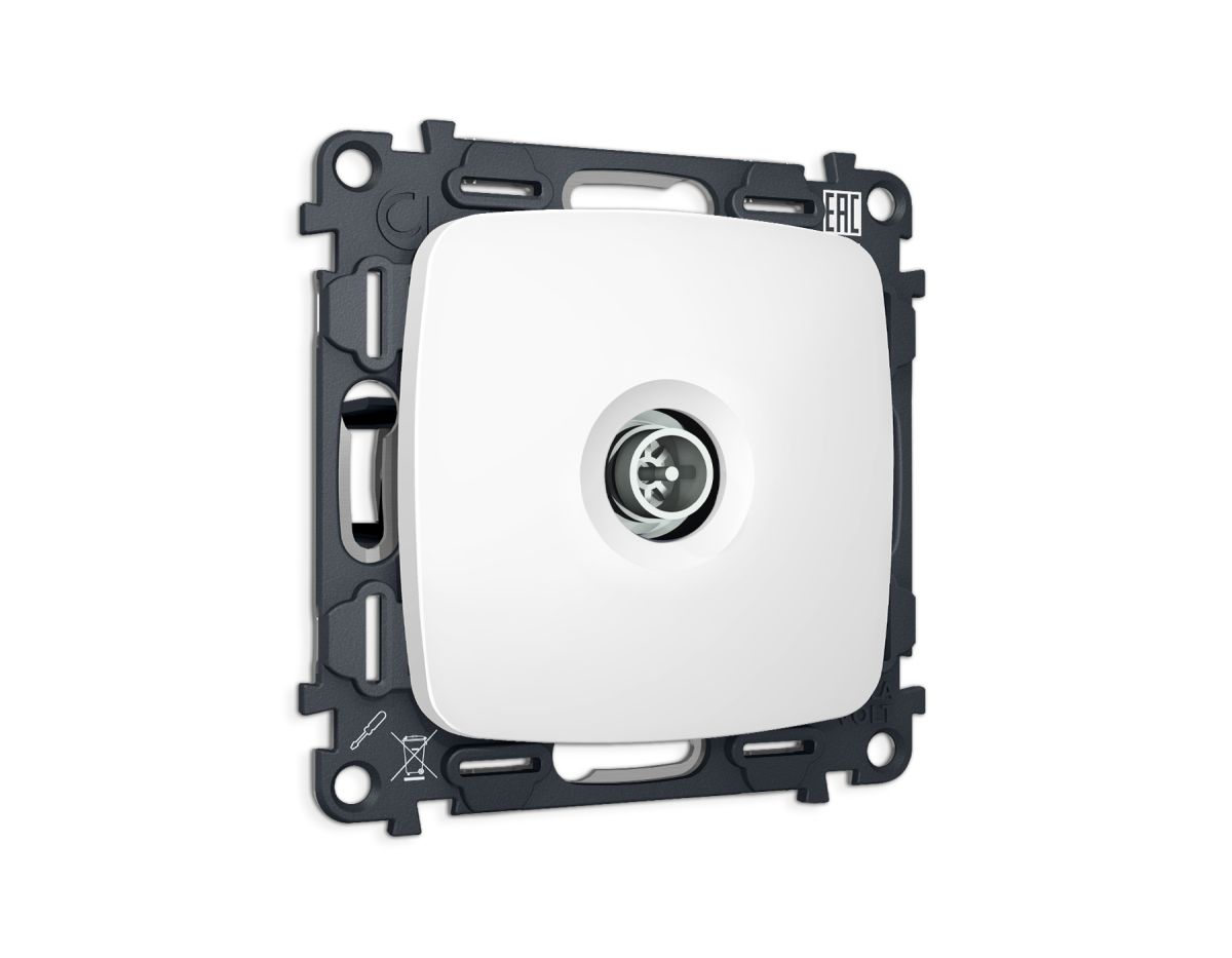 Комплект механизма TV розетки Ambrella Volt оконечной экранированной 5-1000MHz 3dB OMEGA MO133005 Белый матовый QUANT (OP1330, VM199) в Санкт-Петербурге