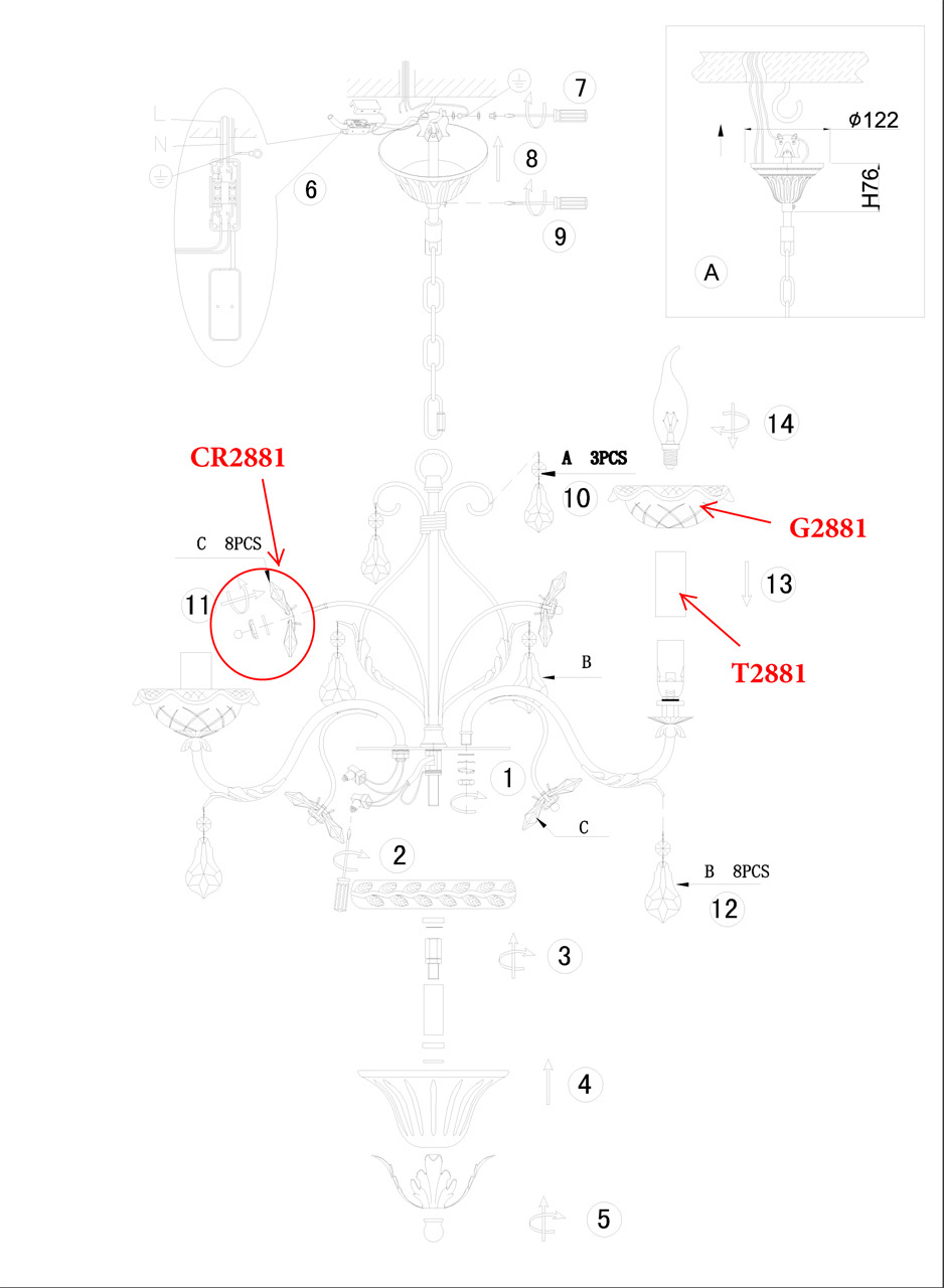 Подвесная люстра Odeon Light Nomena 2881/5 в Санкт-Петербурге