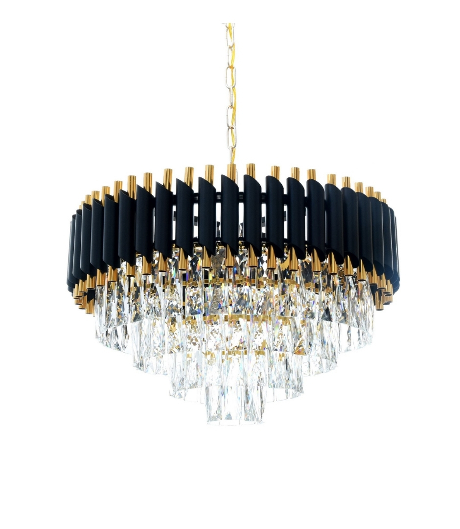 Подвесная люстра Lumina Deco Funneli LDP 6003-550 BK+F.GD в Санкт-Петербурге