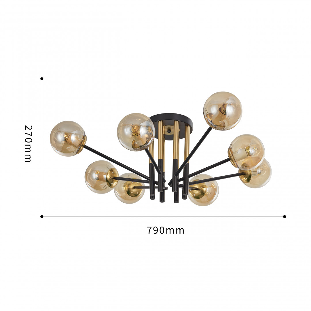 Потолочная люстра Arte Milano Neapolis 273708/8 BK/GD в #REGION_NAME_DECLINE_PP#