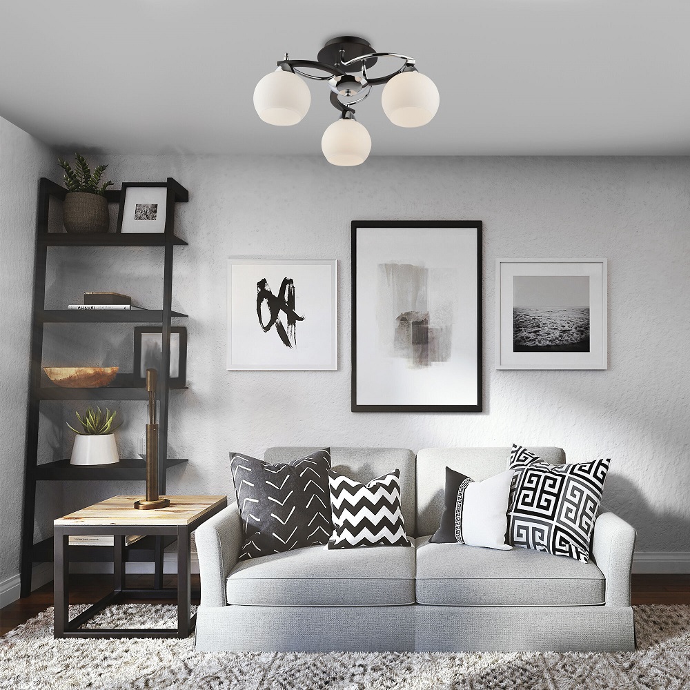 Потолочный светильник Eurosvet 9654/3 хром/черный 00000065862 в Санкт-Петербурге