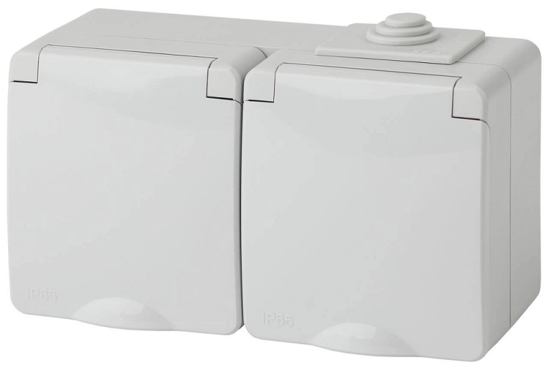 Розетка ЭРА Эксперт 2х2P E IP65 16A 250V 11-2603-03 Б0035991 в Санкт-Петербурге