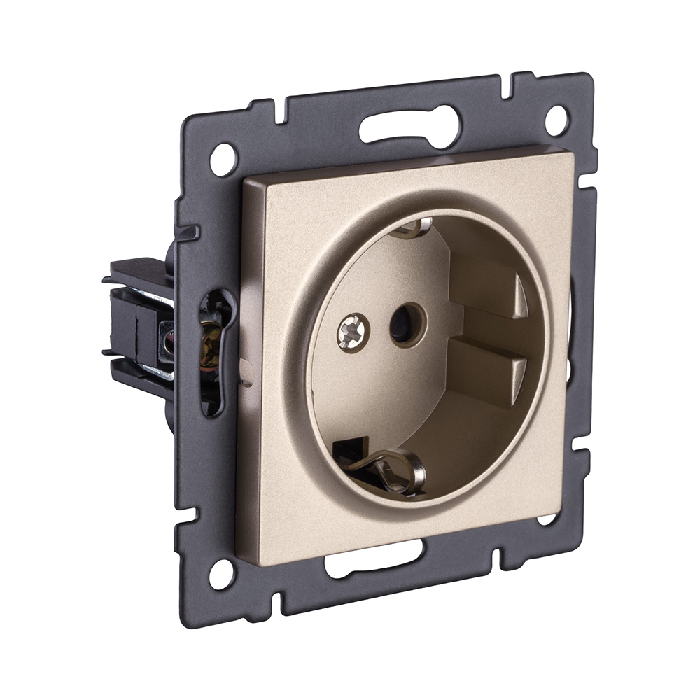 Розетка штепсельная SCHUKO 16A/250 В, золотой Kollinger REA-002GD для Aspekt, Eleganz, Reflex в #REGION_NAME_DECLINE_PP#