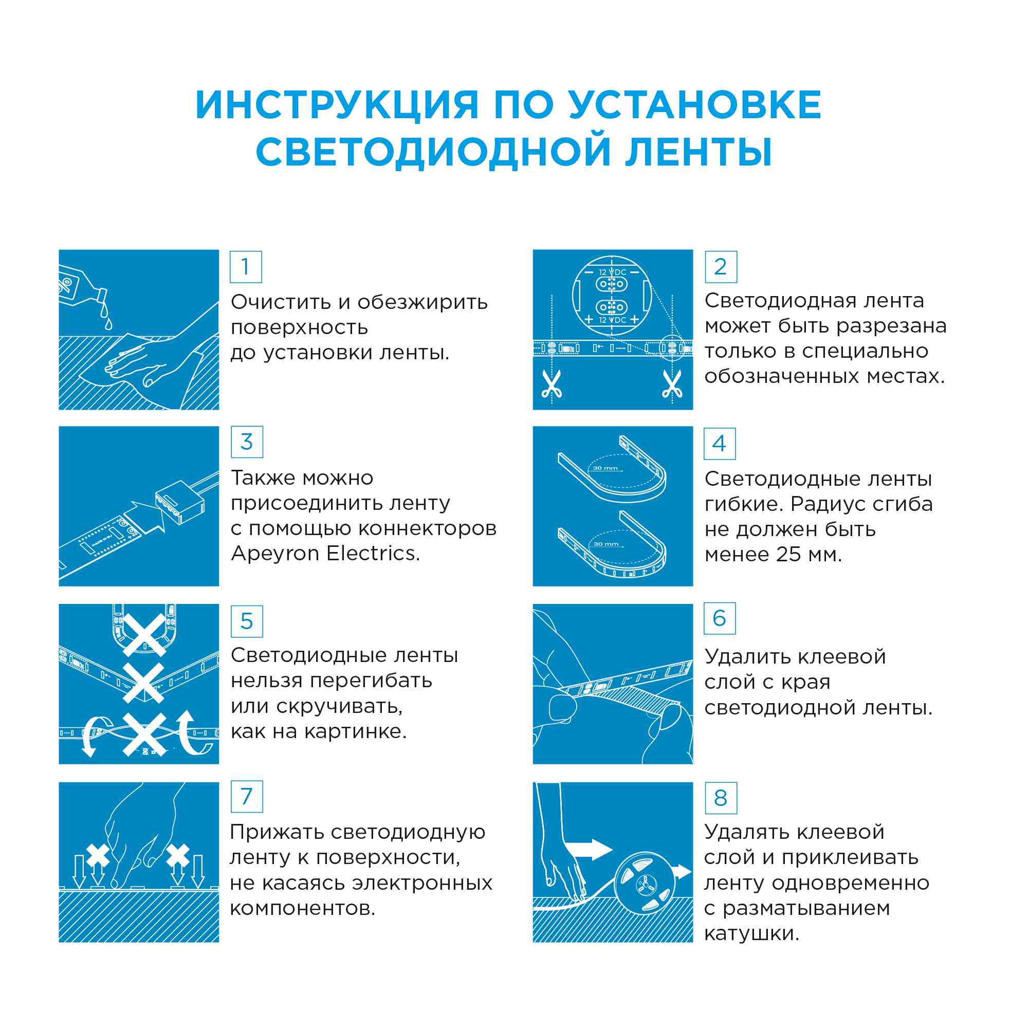 Светодиодная лента Apeyron 12В СТ 7,2Вт/м smd5050 30д/м IP65 360Лм/м 5м 6500К 00-39 в Санкт-Петербурге
