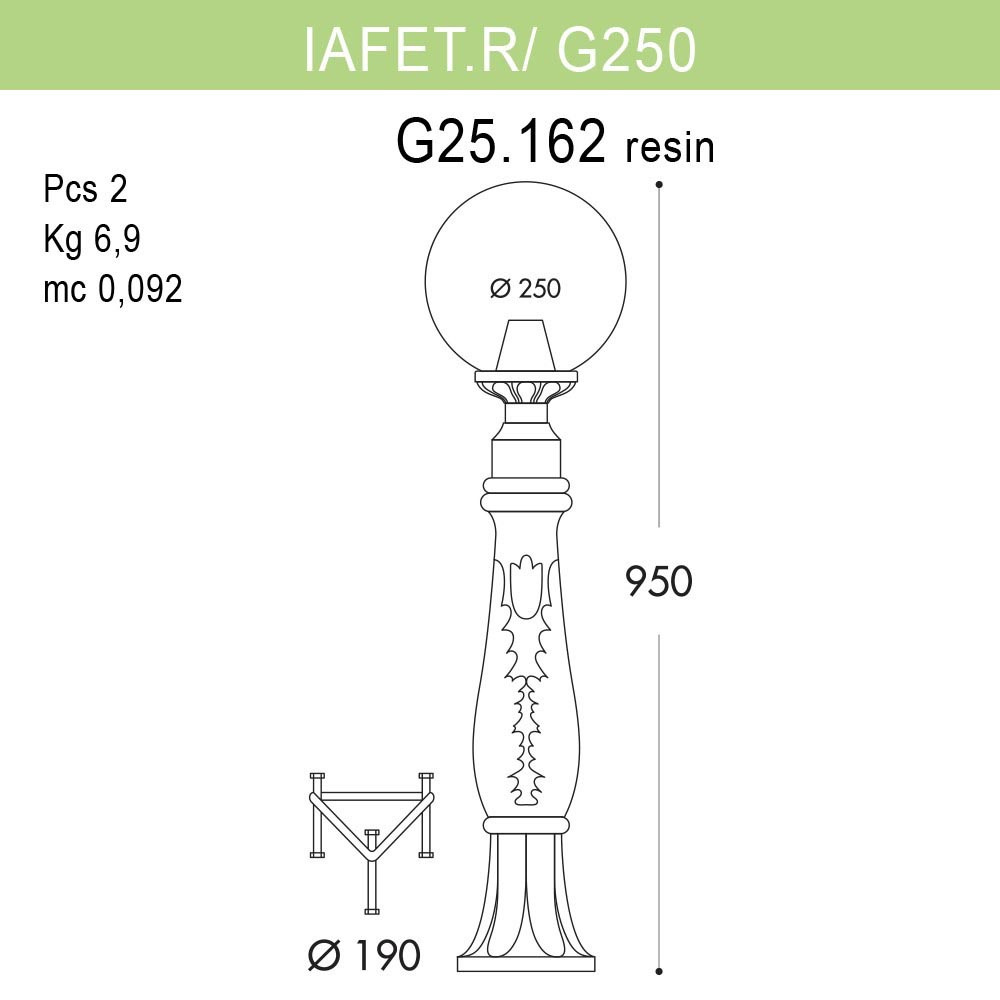 Уличный светильник Fumagalli Iafaet.R/G250 G25.162.000.BZE27 в Санкт-Петербурге