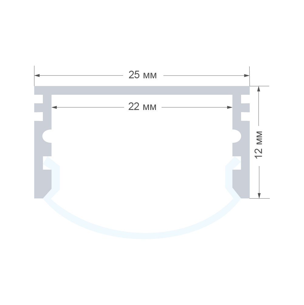Профиль П-образный накладной Apeyron ширина ленты до 20мм (рассеиватель, заглушки - 2шт) 08-14 в Санкт-Петербурге
