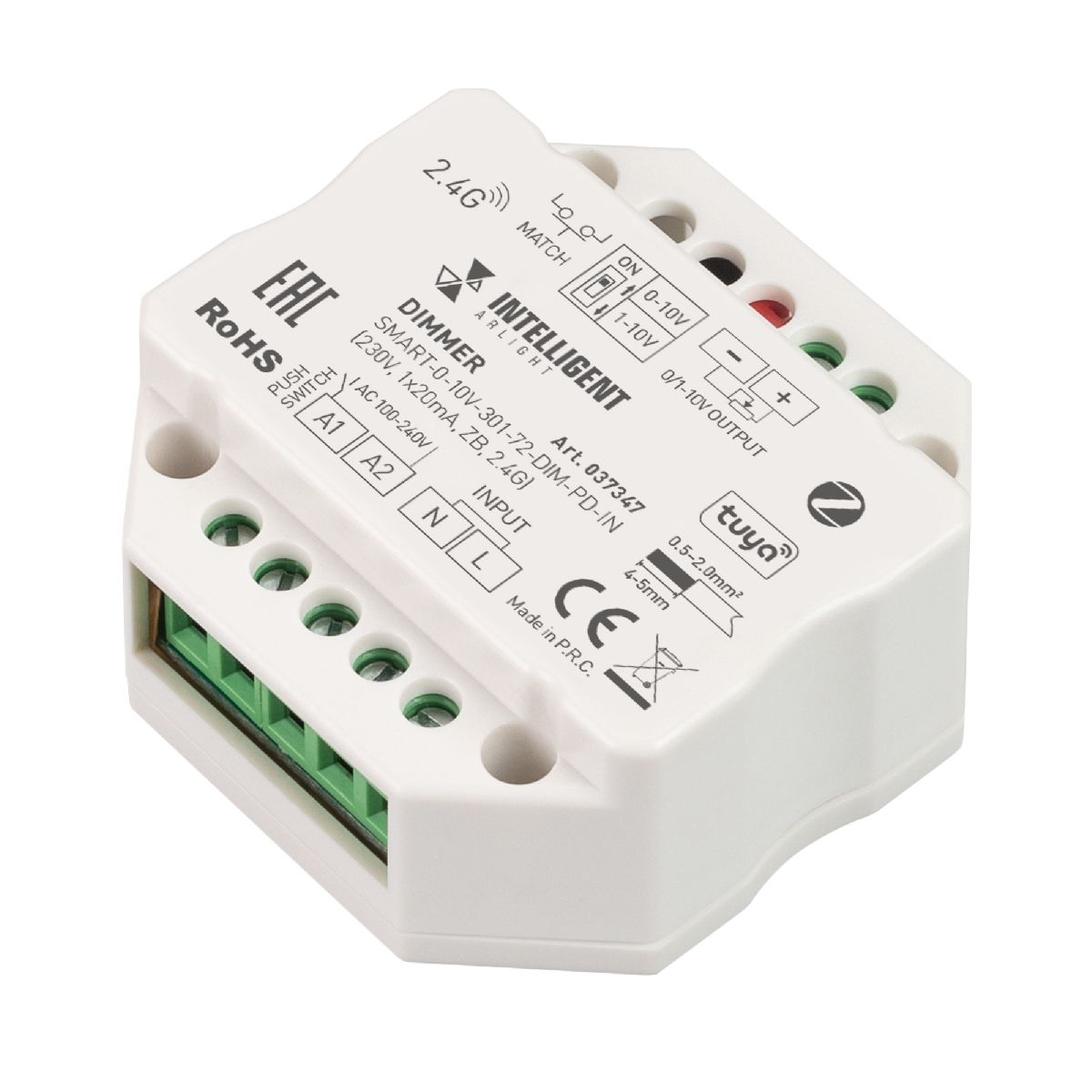Диммер Arlight SMART-0-10V-301-72-DIM-PD-IN (230V, 1x20mA, ZB, 2.4G) 037347 в Санкт-Петербурге