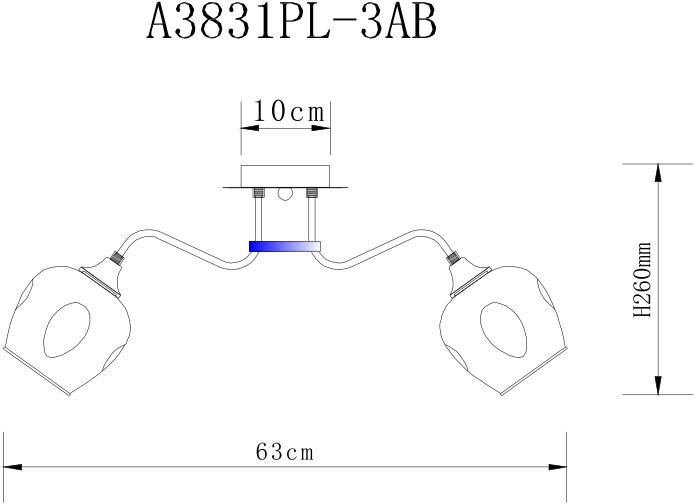 Потолочная люстра Arte Lamp Monica A3831PL-3AB в Санкт-Петербурге