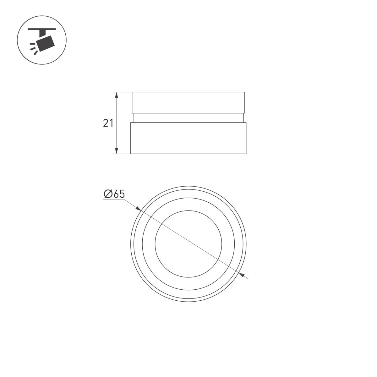 Насадка с фиксированным углом Arlight LGD-ARTIFACT-LENS-R65 (WH, 30 deg) (Металл) 057126 в Санкт-Петербурге
