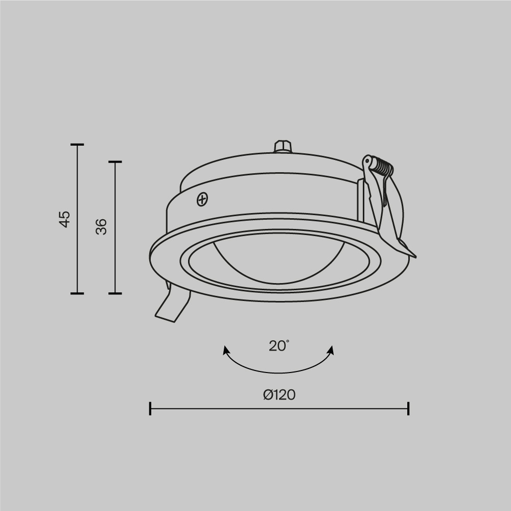 Встраиваемый светильник Maytoni Lens DL105-12W4K-B в Санкт-Петербурге