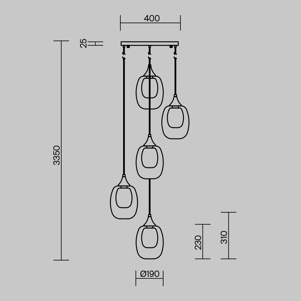 Каскадная люстра Maytoni Aura MOD016PL-05BS в Санкт-Петербурге