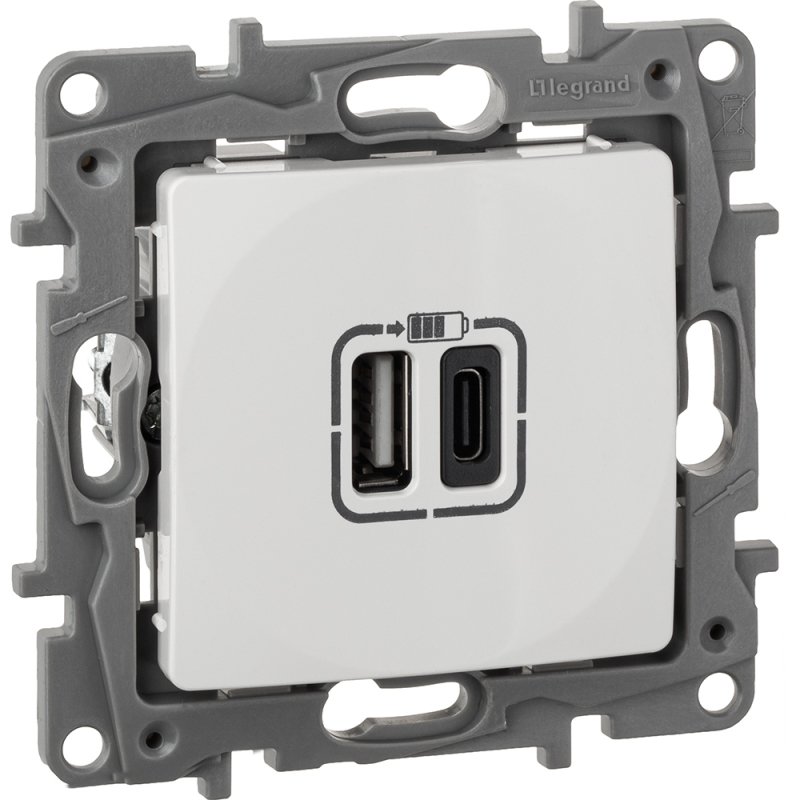 Зарядка USB A-C Legrand Etika Белый 672236 в Санкт-Петербурге