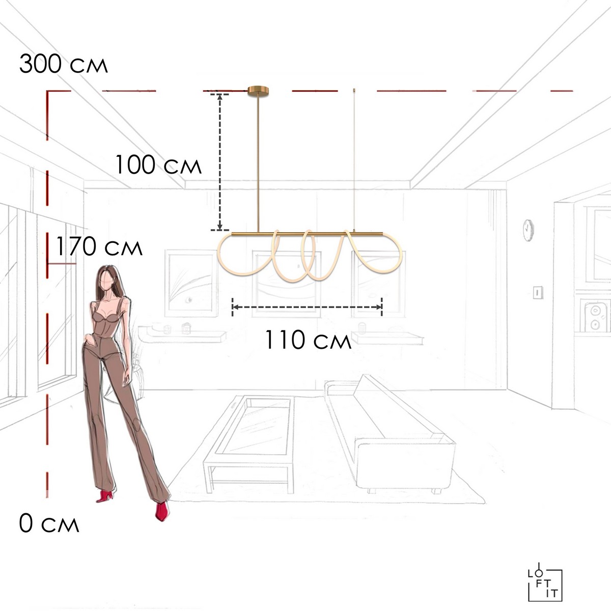 Подвесной светильник Loft IT Thread 10388P/A Brass в Санкт-Петербурге