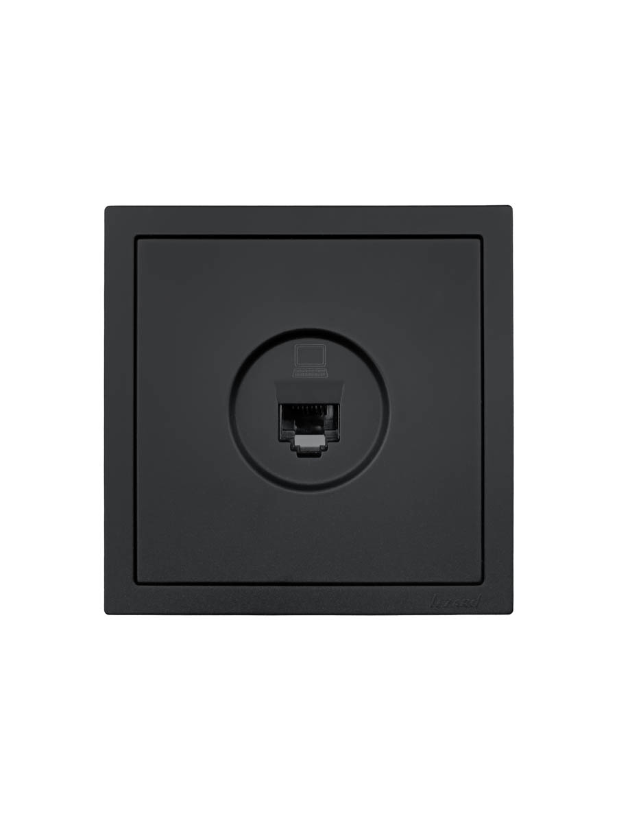Розетка компьютерная черный бархат Lezard Zima 704-4288-139 в Санкт-Петербурге