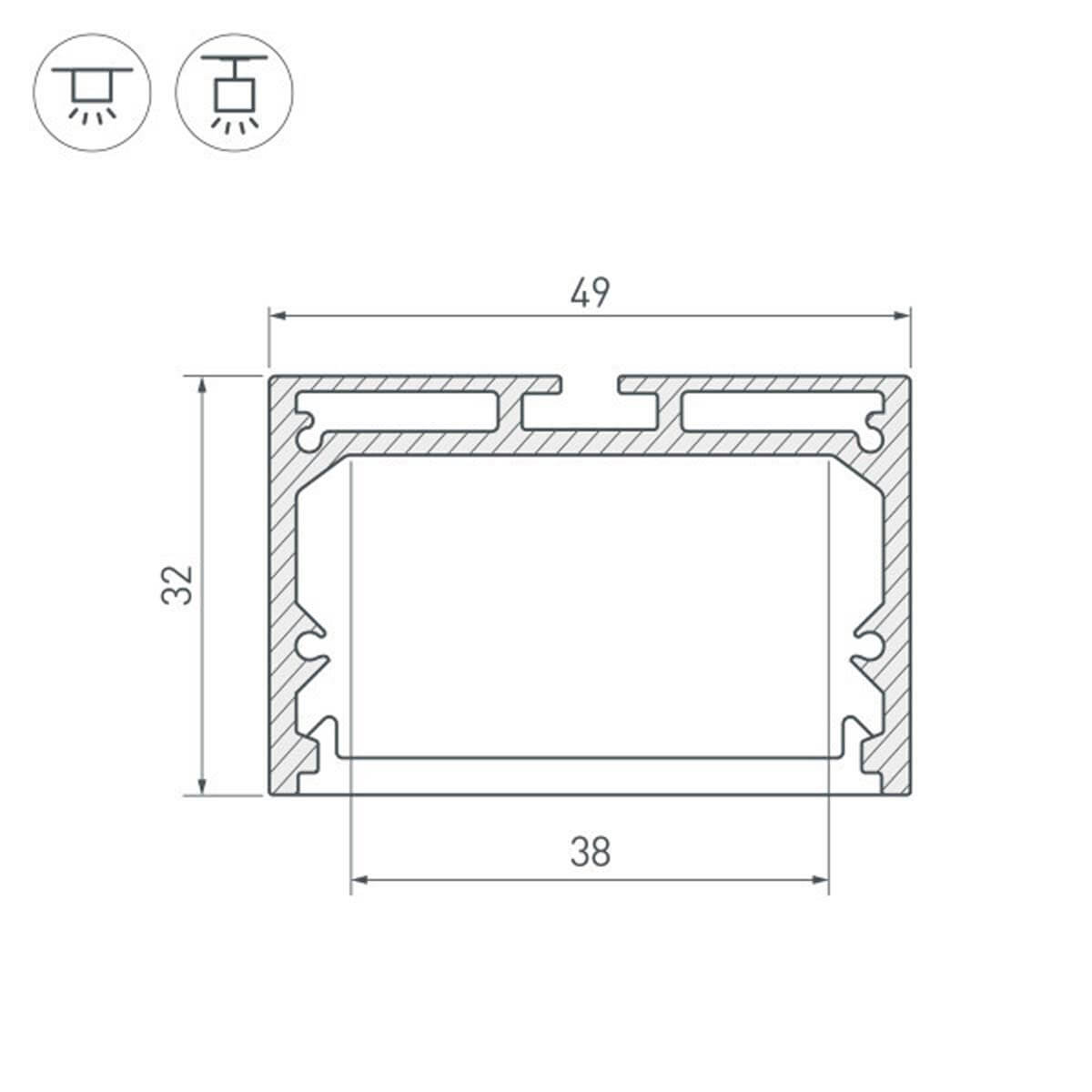 Алюминиевый профиль Arlight SL-Line-4932-3000 Black 036254 в Санкт-Петербурге