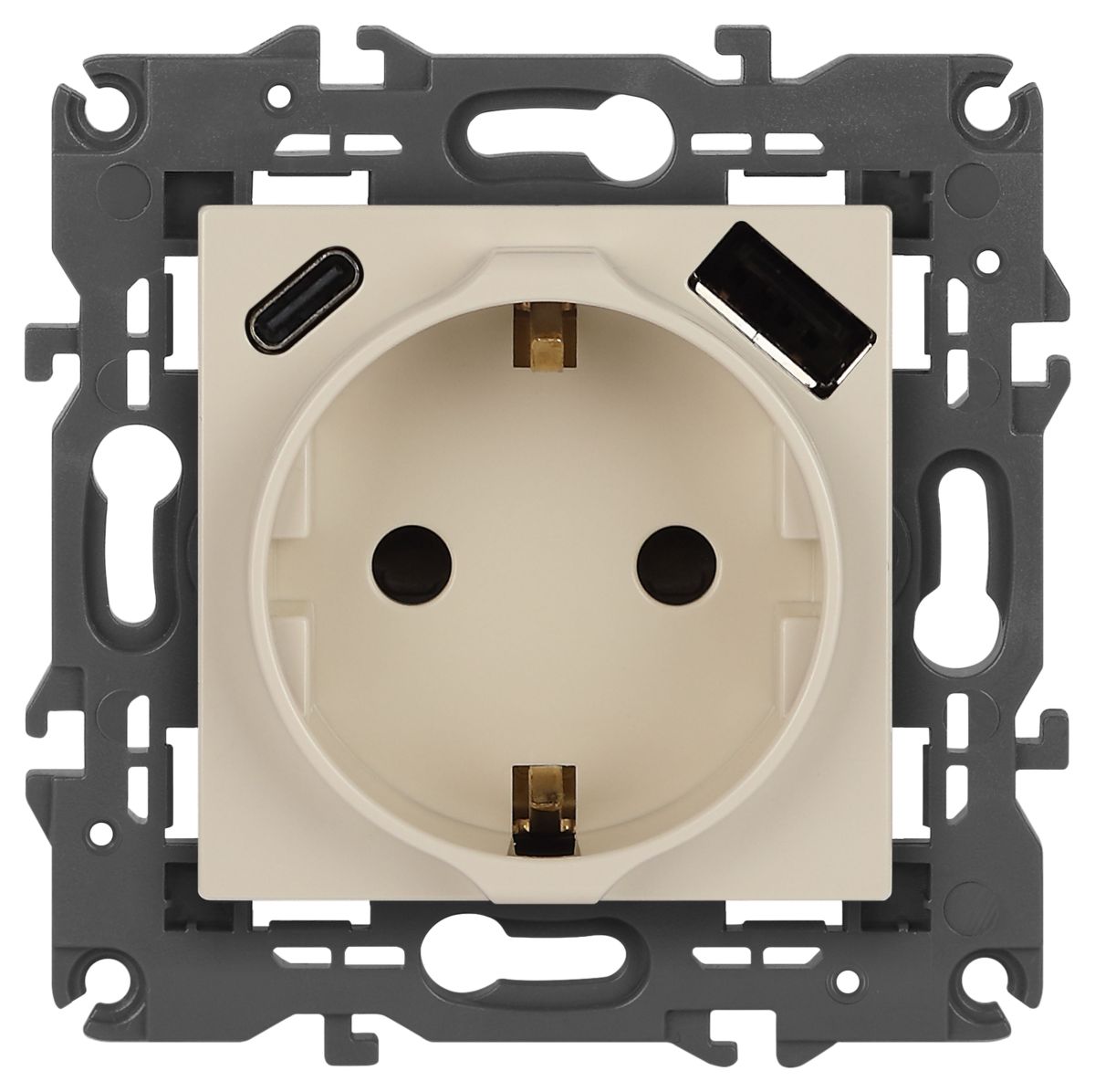 Розетка со шторками с USB type-A+C Эра Elegance 14-4108-02 Б0067725 в Санкт-Петербурге