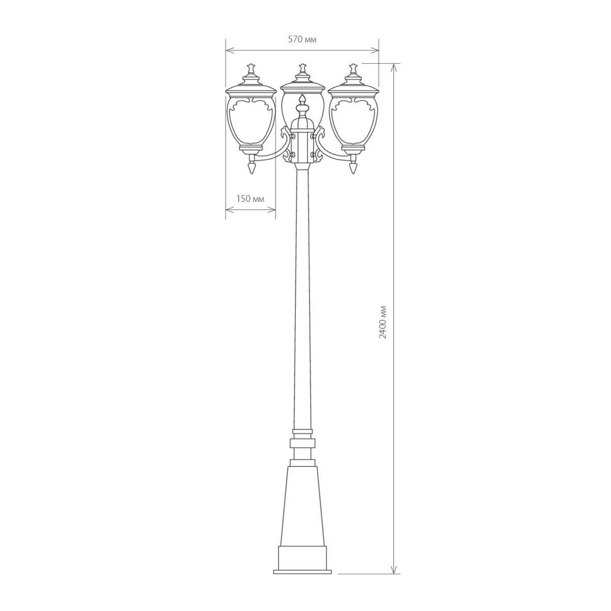 Садово-парковый светильник Elektrostandard Andromeda F/3 GLYF-8024F/3 белое золото 4690389082405 в Санкт-Петербурге