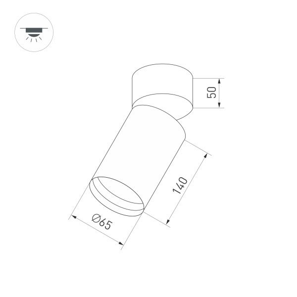 Корпус накладного светильника Arlight SP-Polo-Surface-Flap-R65 024383(1) в Санкт-Петербурге