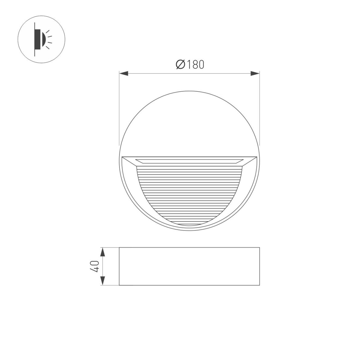 Светильник для ступеней Arlight LGD-RIBONIK-R180-8W Day4000 (Черный, 50 deg, 230V) (IP65 Металл) 062922 в Санкт-Петербурге