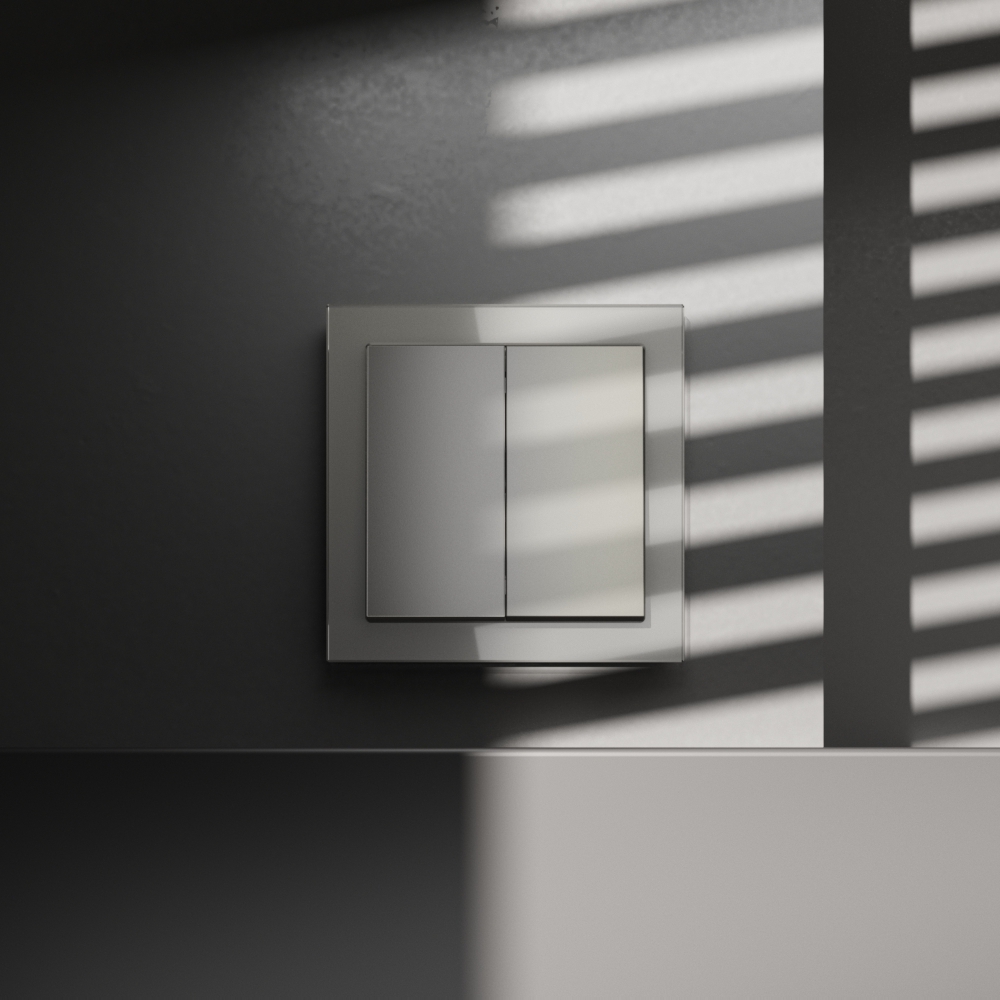 Перекрестный переключатель встраиваемый Voltum S70 двухклавишный 10А, (шелк) VLS020504 в Санкт-Петербурге