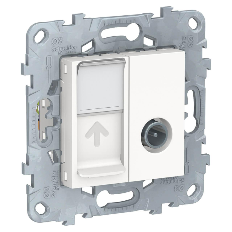 Розетка TV одиночная + RJ45 Schneider Electric Unica New NU547018 в Санкт-Петербурге