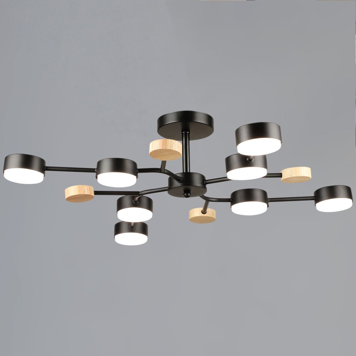 Люстра на штанге Reluce 03860-0.3-08 BK+WOOD GX53 в Санкт-Петербурге