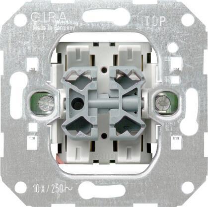 Выключатель кнопочный двухклавишный перекрестный Gira System 55 10A 250V 015500 в Санкт-Петербурге