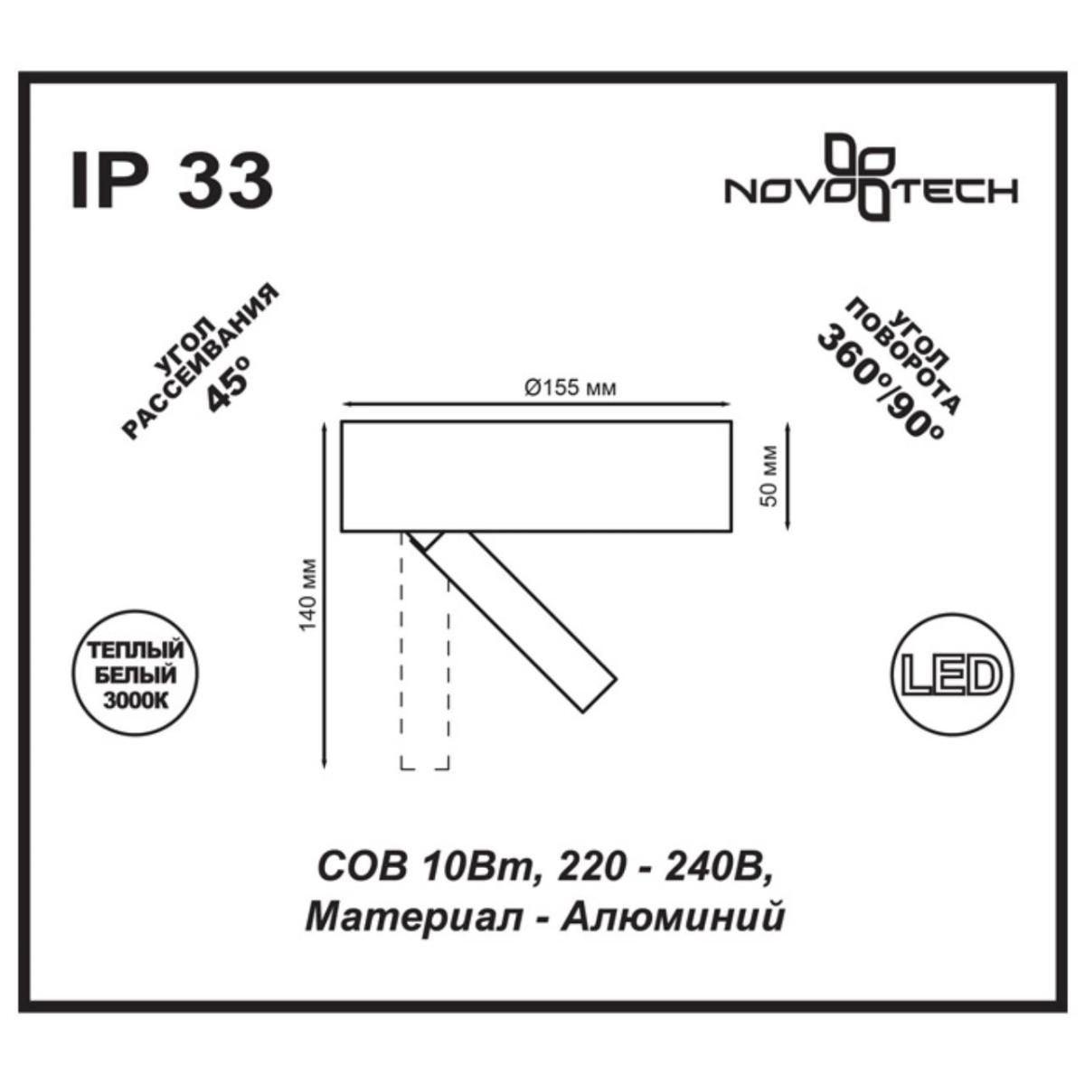Потолочный светодиодный светильник Novotech Razzo 357704 в Санкт-Петербурге