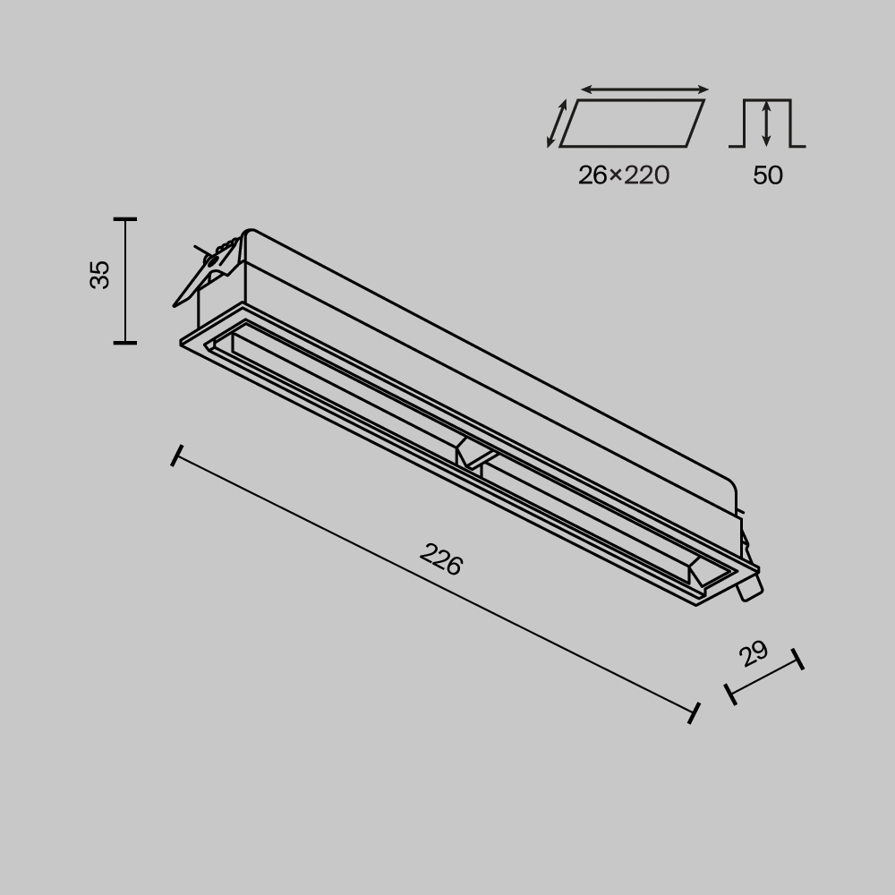 Встраиваемый светильник Maytoni Parete DL100-12W2.7-3-4K-W в Санкт-Петербурге