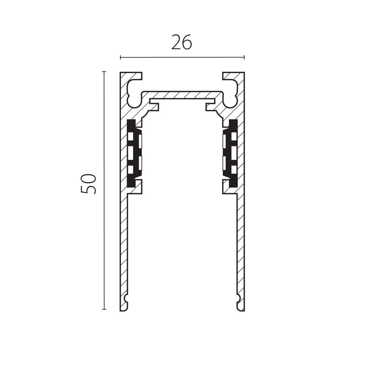 Шинопровод однофазный накладной (Заглушки и декоративный экран в комплекте) Lightstar Uno 509026 в Санкт-Петербурге