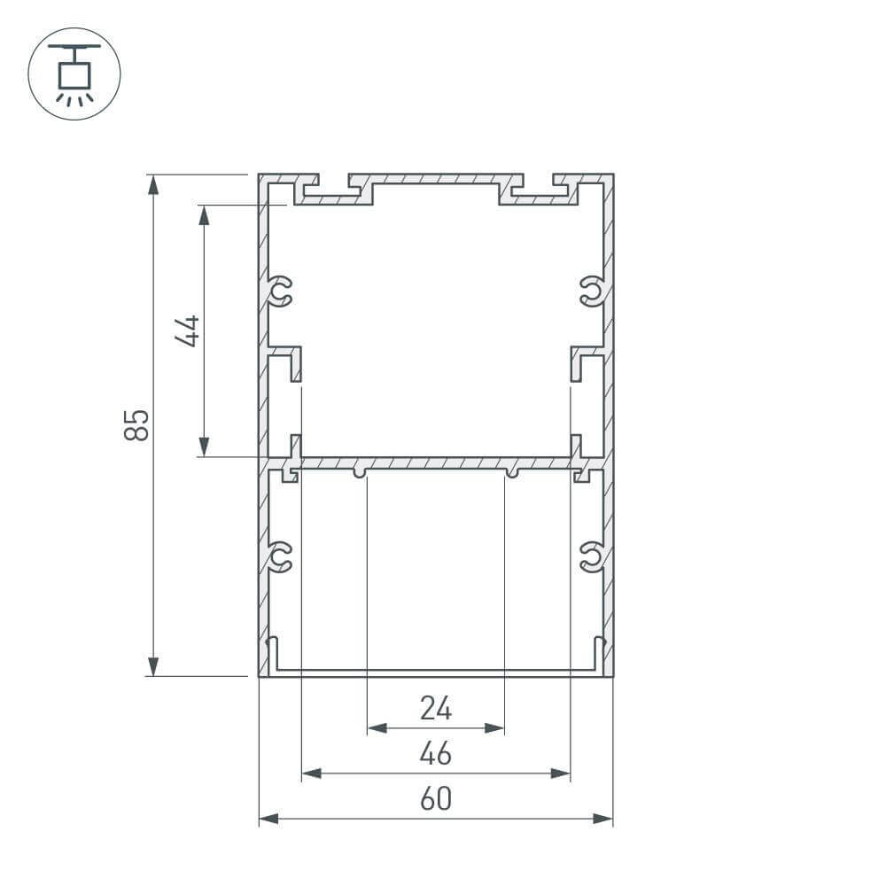 Профиль Arlight ARH-LINE-6085-2000 BLACK 018681 в Санкт-Петербурге