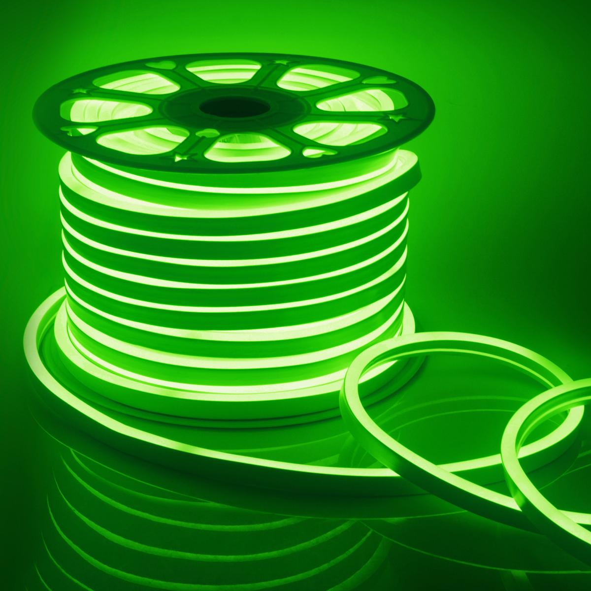 Светодиодный неон мини Apeyron 220В 5,5Вт/м smd2835 120д/м IP65 50м зеленый 17-37 в Санкт-Петербурге