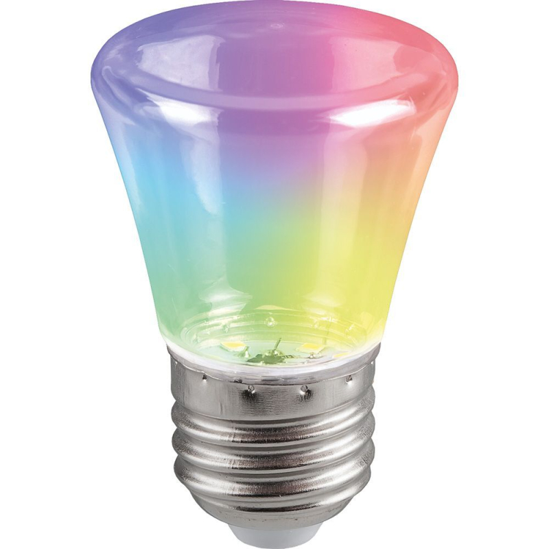 Лампа светодиодная Feron LB-372 Колокольчик прозрачный E27 1W RGB быстрая смена цвета 38131 в Санкт-Петербурге