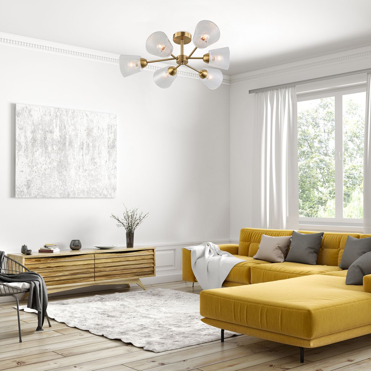 Люстра на штанге Escada Amarant 1104/6P Brass в Санкт-Петербурге