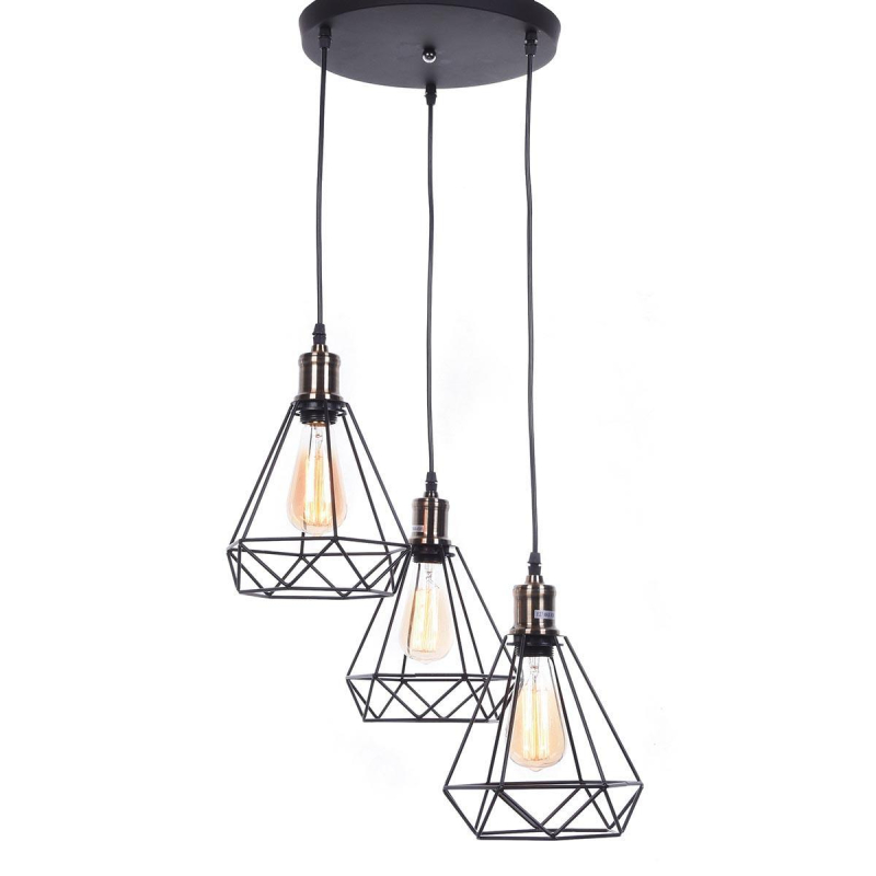 Подвесная люстра Lumina Deco Cobi LDP 11609-3 BK в #REGION_NAME_DECLINE_PP#