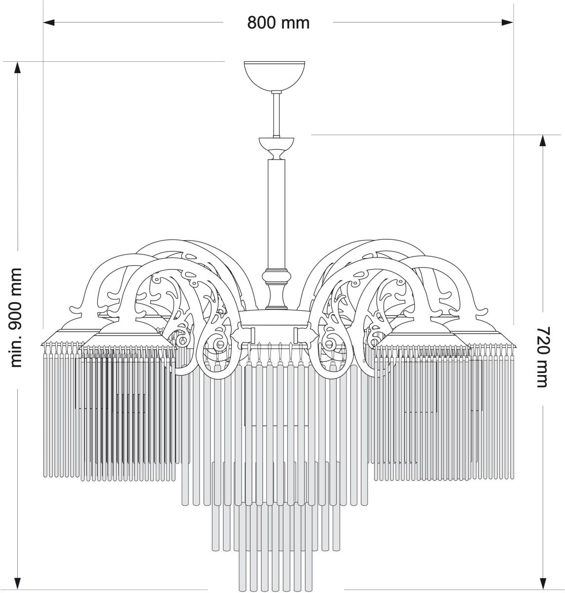 Подвесная люстра Kutek Fiore FIO-ZW-8+1 (P) в #REGION_NAME_DECLINE_PP#