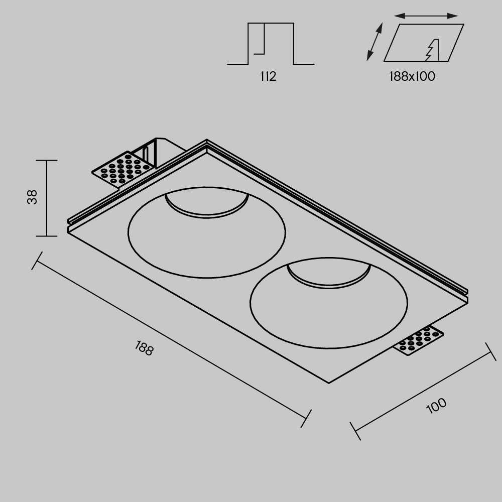 Встраиваемый светильник Maytoni Technical Gyps Modern DL129-GU10-02-W в Санкт-Петербурге