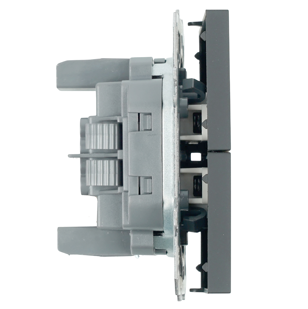 Выключатель 2-клавишный (механизм) СЗК Stekker Эмили 250В 10АRSW10-5104-10ZK платиново-серый soft touch 50239 в Санкт-Петербурге