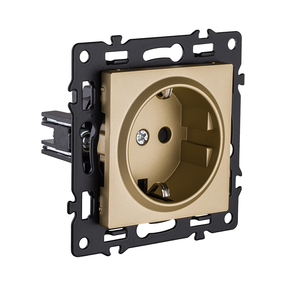 Розетка штепсельная SCHUKO 16A/250 В, золотой Kollinger Asthetik AS-014GD в #REGION_NAME_DECLINE_PP#