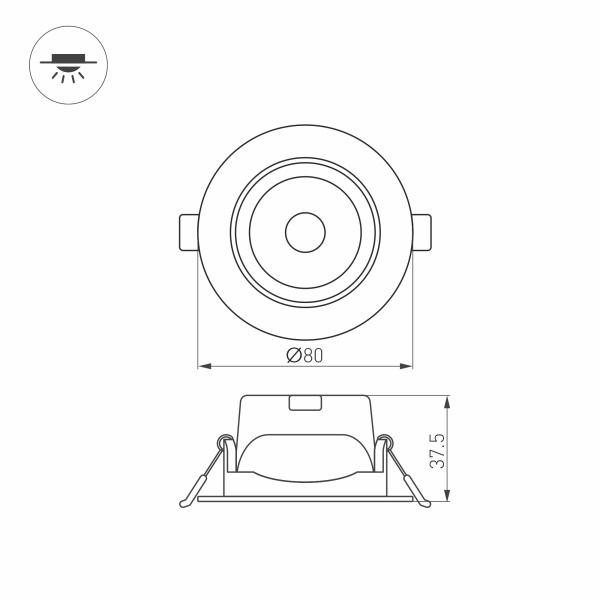 Встраиваемый светильник Arlight LTD-Polar-Turn-R80-5W Warm3000 032857 в Санкт-Петербурге