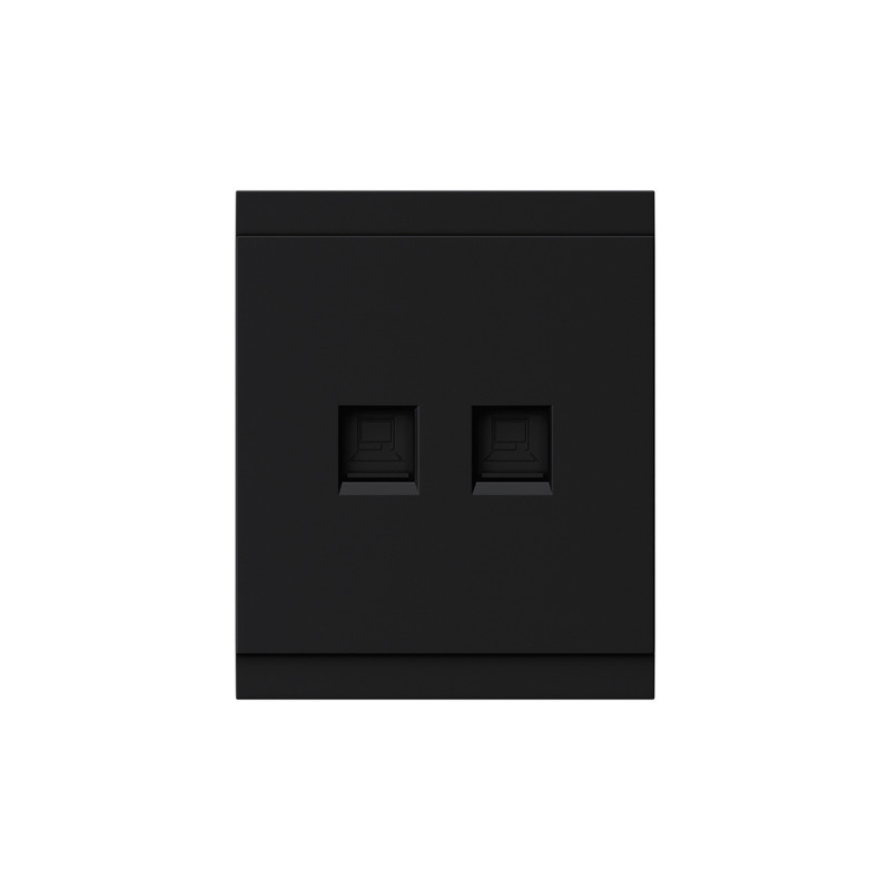 Розетка SETE компьютерная двойная RJ45+RJ45 кат6 с/у антрацит IP20/IP44 KRANZ KR-79-0724-4 в Санкт-Петербурге