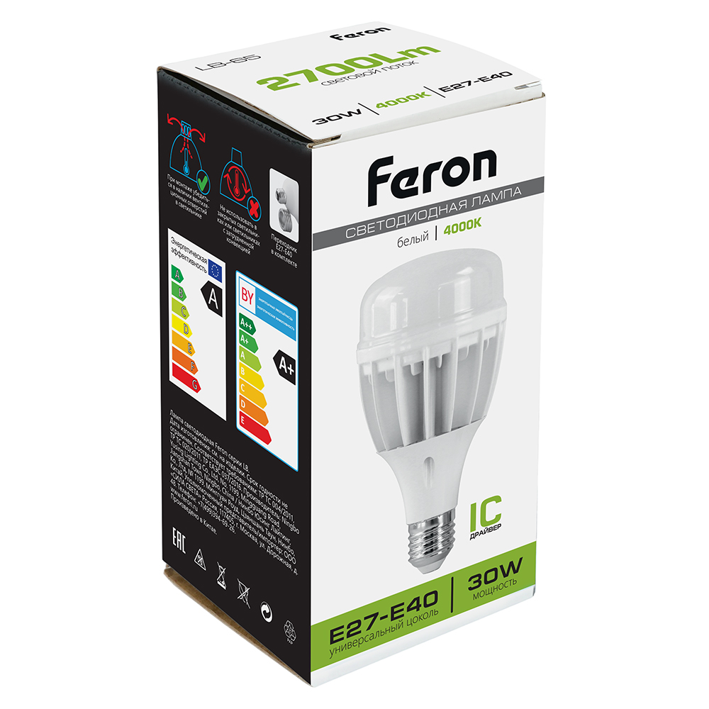 Лампа светодиодная Feron E27-E40 30W 4000K Цилиндр Матовая LB-65 25818 в #REGION_NAME_DECLINE_PP#