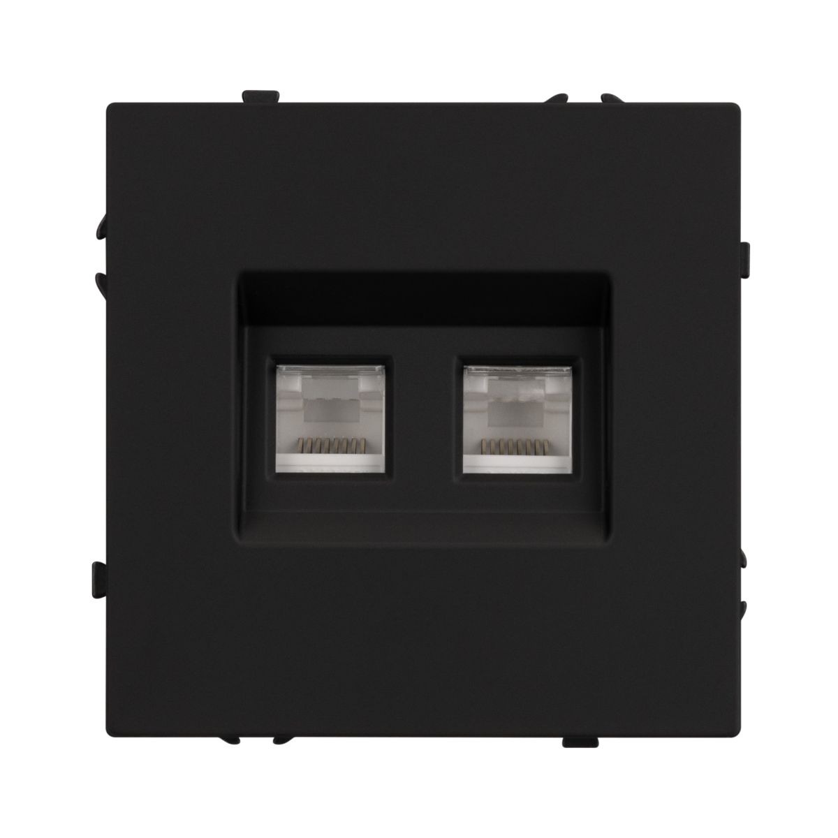 Механизм сдвоенной телефонной розетки Arlight SCT-NOBE-MTL2-SFPL-BK (RJ-11, 4C) (Черный оникс) 054309 в Санкт-Петербурге