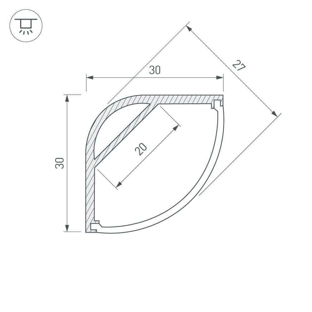 Профиль Arlight ARH-KANT-H30-2000 ANOD 016136 в Санкт-Петербурге