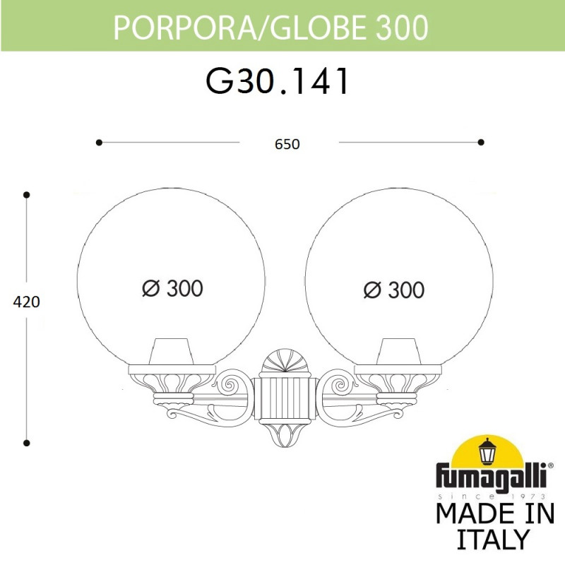 Уличный настенный светильник Fumagalli G30.141.000.AZE27 в Санкт-Петербурге