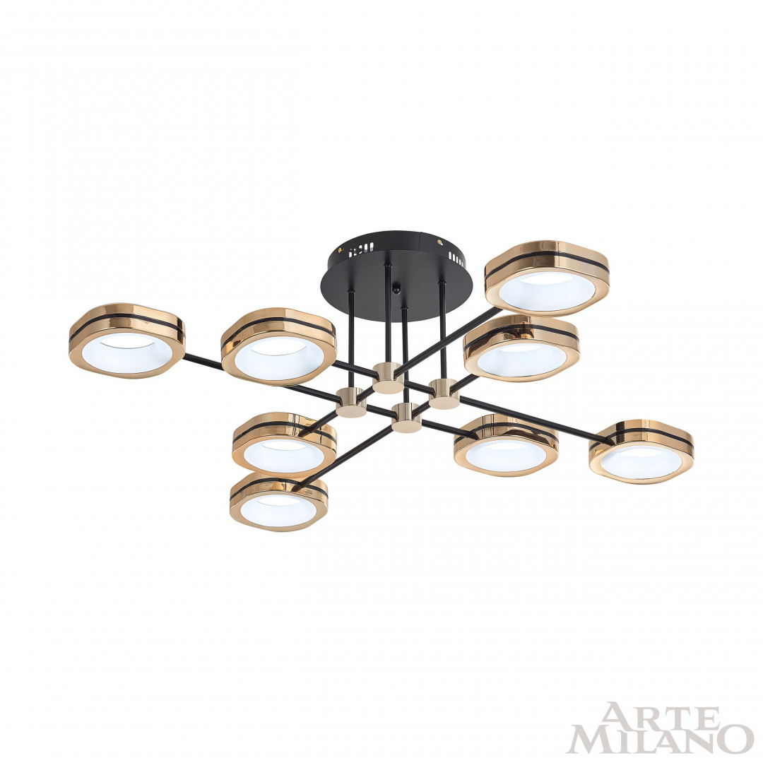 Потолочный светильник Arte Milano Ferrara 277999/8 BK/GD в #REGION_NAME_DECLINE_PP#