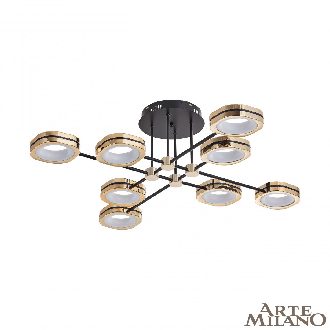 Потолочный светильник Arte Milano Ferrara 277999/8 BK/GD в #REGION_NAME_DECLINE_PP#
