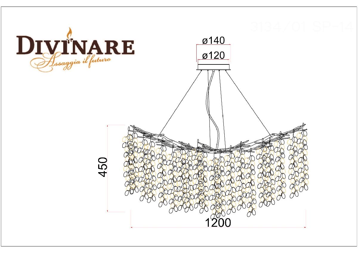 Подвесная люстра Divinare Salice 3134/01 SP-14 в Санкт-Петербурге