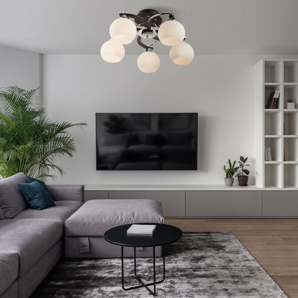 Потолочный светильник Eurosvet 9654/5 хром/черный 00000065865 в Санкт-Петербурге