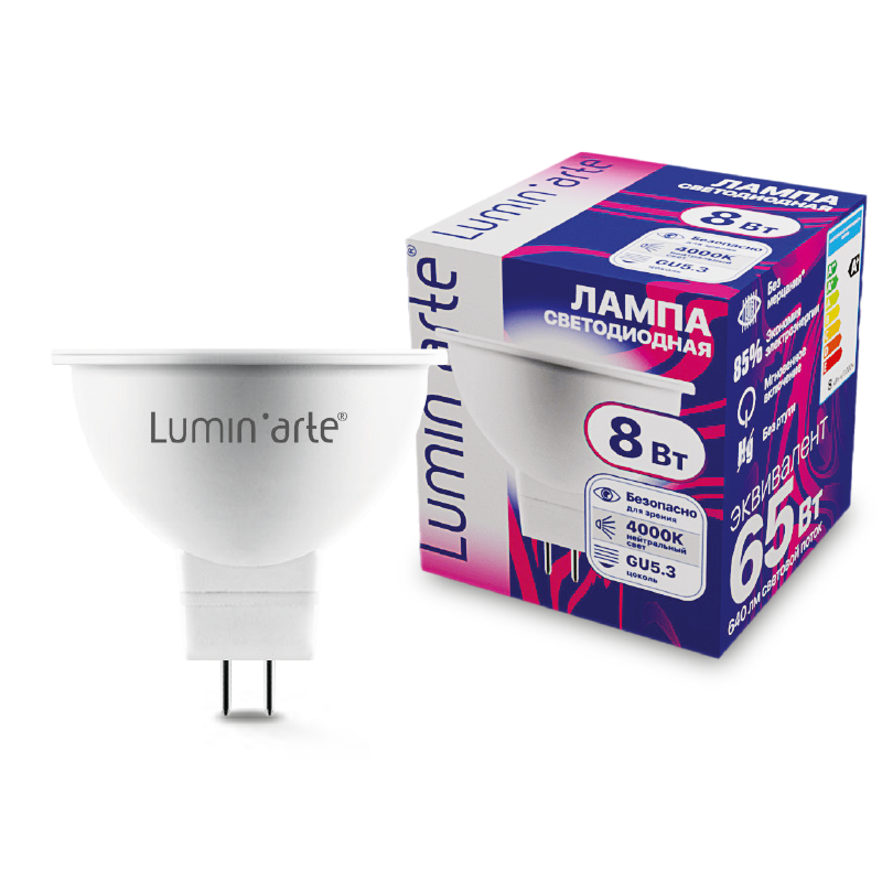 Светодиодная лампа Lumin'arte LSTD-MR16-8W4KGU5.3 в Санкт-Петербурге